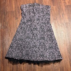 Vintage Tripp NYC  Black and Purple Strapless Dress